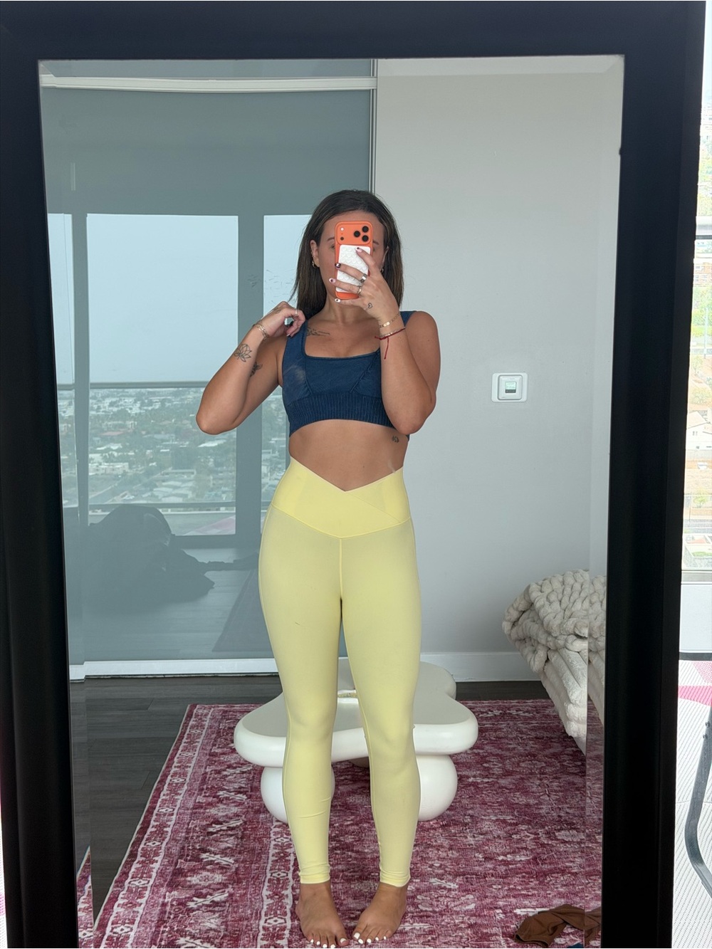 High-Rise V-Waist Yellow Active Leggings